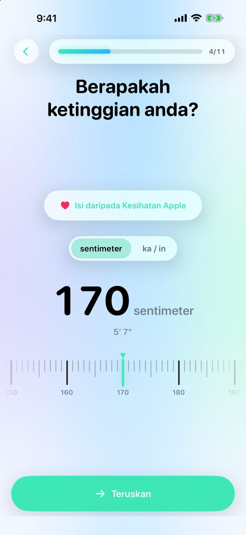Pembaris ketinggian dalam persediaan awal LeanFast
