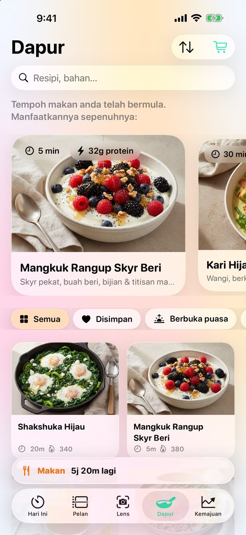 Dapur: resipi bergambar untuk selepas puasa, dengan penapis