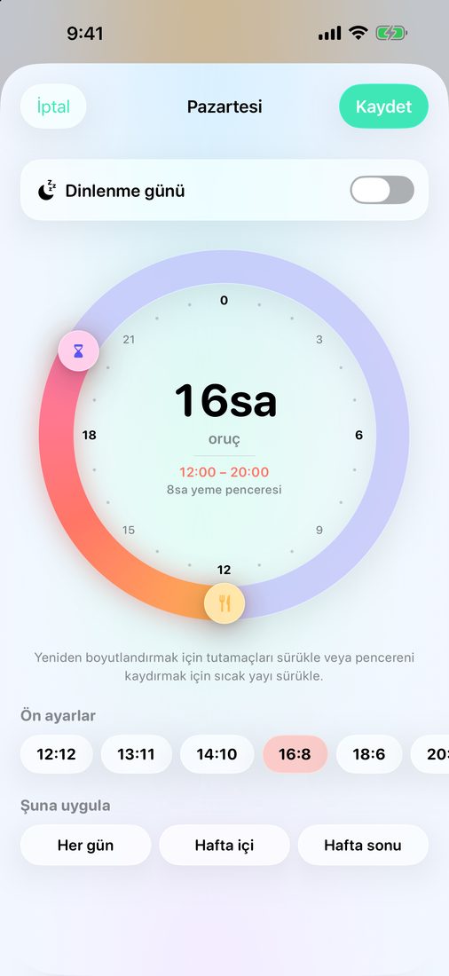 24 saatlik kadranda pazartesi düzenleniyor: oruç ve yemek saatleri